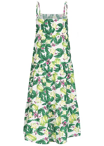 Name It Kids Mädchen Maxi Dress Flower Print bright weiss grün