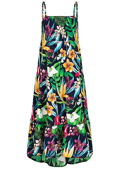 Name It Kids Mädchen Maxi Dress Flower Print dark sapphire blau multicolor