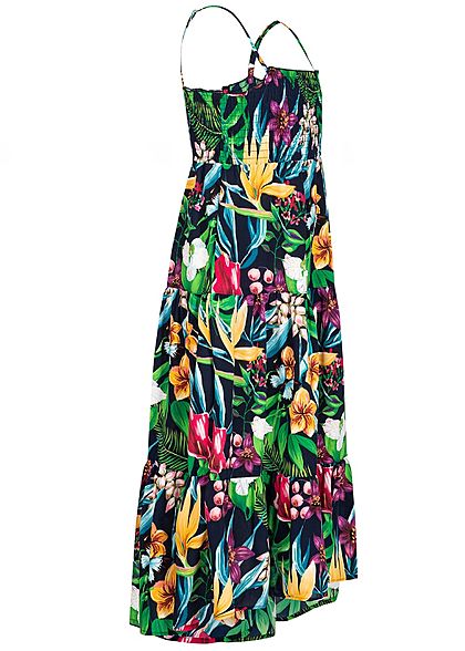 Name It Kids Mädchen Maxi Dress Flower Print dark sapphire blau multicolor
