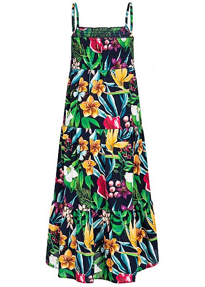 Name It Kids Mädchen Maxi Dress Flower Print dark sapphire blau multicolor
