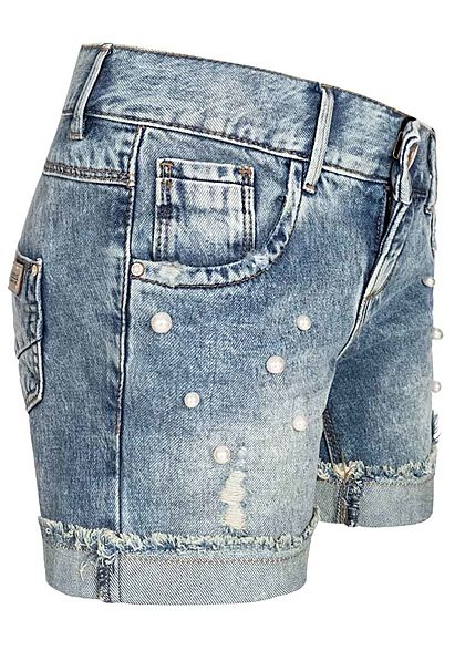 Name It Kids Mädchen Jeans Shorts Deco Pearls 5-Pockets NOOS hell blau denim