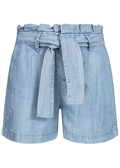 Name It Kids Mädchen Paper- Bag Shorts Belt 2-Pockets NOOS hell blau denim