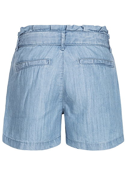 Name It Kids Mädchen Paper- Bag Shorts Belt 2-Pockets NOOS hell blau denim