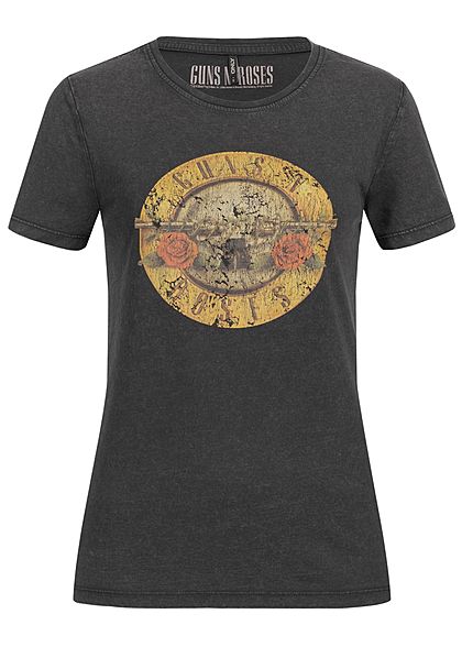 Only Damen T Shirt Guns N Roses Print Schwarz