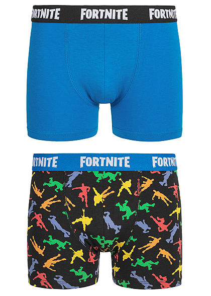 Name It Kids Jungen 2-Pack Boxershorts Fortnite Print schwarz blau