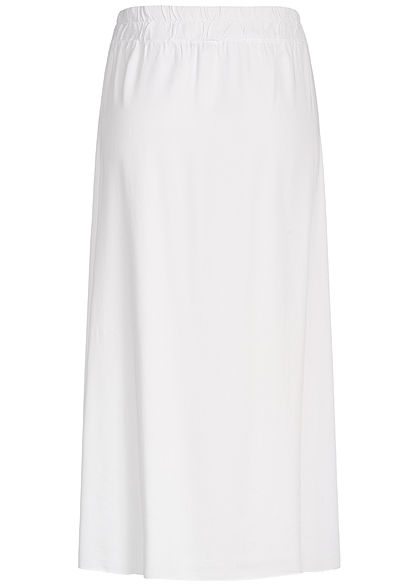 Hailys Damen Midi Rock Deko Knopfleiste weiss