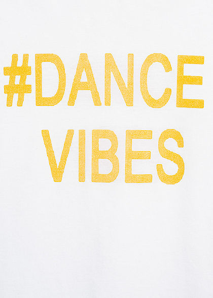 Name It Kids Mädchen T-Shirt Dance Vibes Glitter Print bright weiss gelb