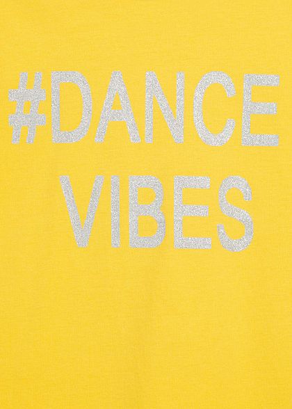 Name It Kids Mädchen T-Shirt Dance Vibes Glitter Print primerose gelb silber