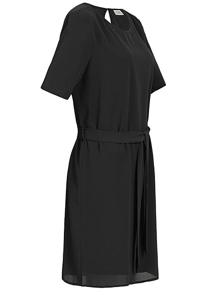 JDY by ONLY Damen NOOS T-Shirt Mini Kleid inkl. Bindegrtel schwarz