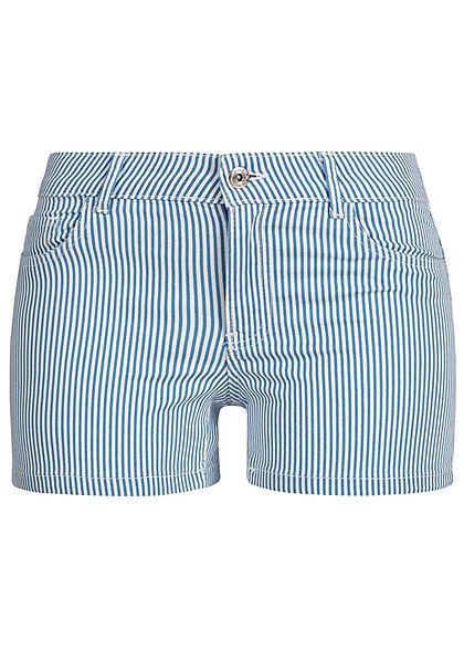 ONLY Damen Striped Shorts 3-Pockets marina blau weiss