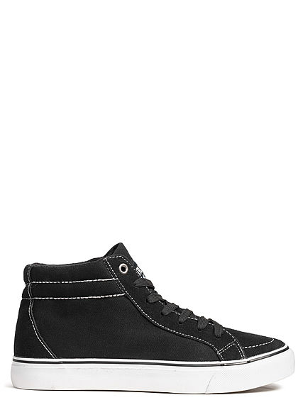Urban Classics Heren Schoen High Canvas Sneaker Suede Look zwart wit