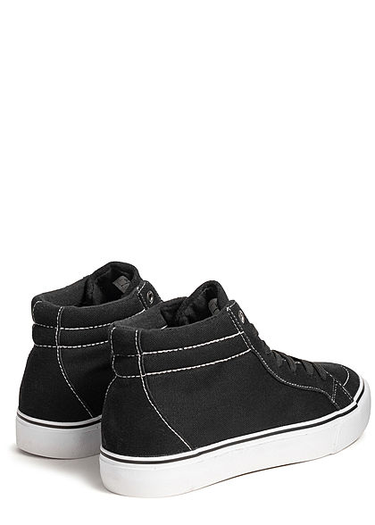 Urban Classics Heren Schoen High Canvas Sneaker Suede Look zwart wit