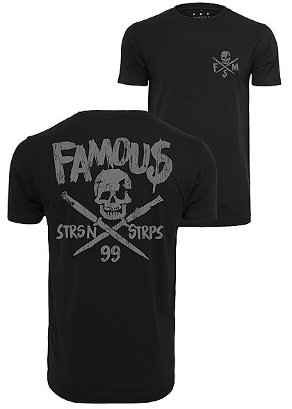 Famous Stars & StrapsTB Herren T-Shirt Front & Backside Print schwarz grau