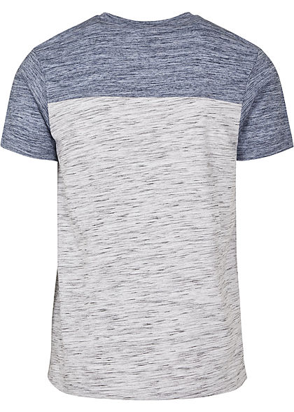 Southpole Herren 2-Tone Melange T-Shirt mit Rundhals marled weiss