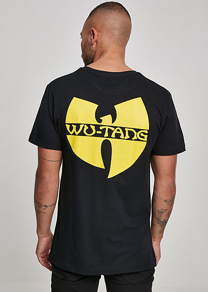Wu Wear Herren T-Shirt Front-Back Print schwarz gelb