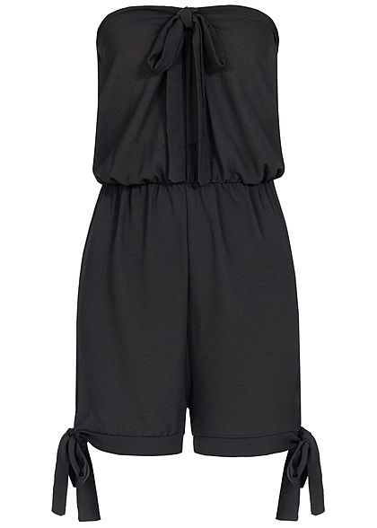 Styleboom Fashion Damen Off-Shoulder Bow Jumpsuit schwarz