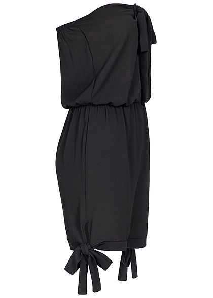 Styleboom Fashion Damen Off-Shoulder Bow Jumpsuit schwarz