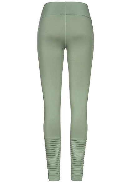 Seventyseven Lifestyle Damen Biker Fitness Tights olive grün