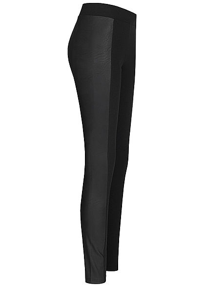 Seventyseven Lifestyle Damen Leggings Fake Leather schwarz