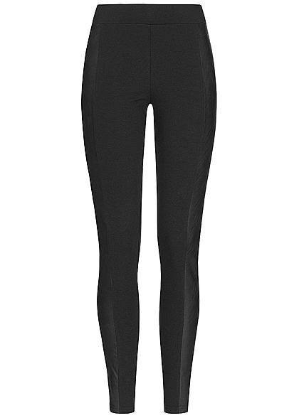 Seventyseven Lifestyle Damen Leggings Fake Leather schwarz
