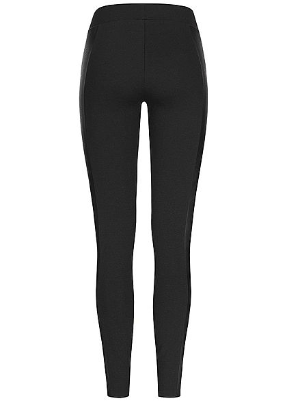 Seventyseven Lifestyle Damen Leggings Fake Leather schwarz