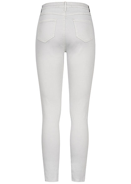 Seventyseven Lifestyle Damen Jeans Destroy Look 4-Pockets hell grau