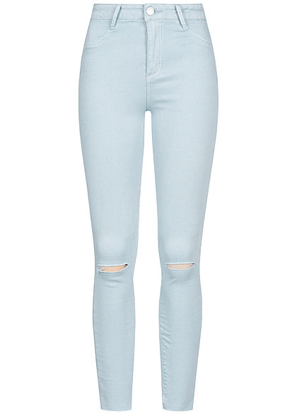 Seventyseven Lifestyle Damen Jeans Destroy Look 4-Pockets hell blau denim - Art.-Nr.: 19059108