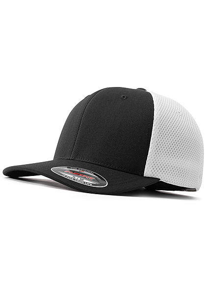 Flexfit 2-Tone Ultrafibre & Airmesh Cap zwart wit