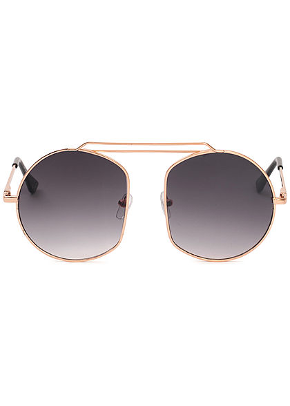Seventyseven Lifestyle Damen Retro Round Sunglasses UV-400 Protection gold schwarz