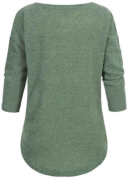 ONLY Dames NOOS 3/4 Mouwen Structuur Shirt bay groen