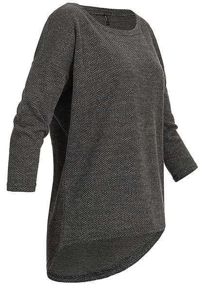ONLY Damen NOOS 3/4-Arm Longsleeve Vokuhila dunkel grau