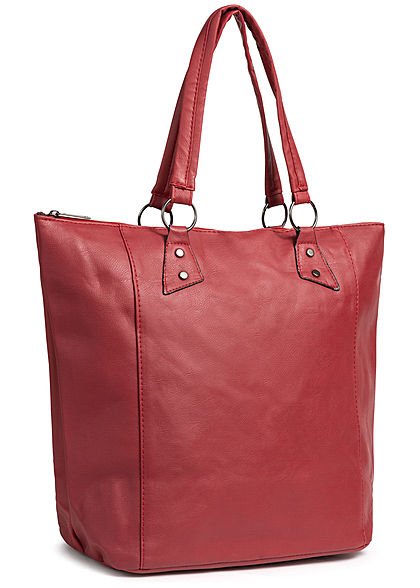 Styleboom Fashion Damen Tote Zip Bag rot