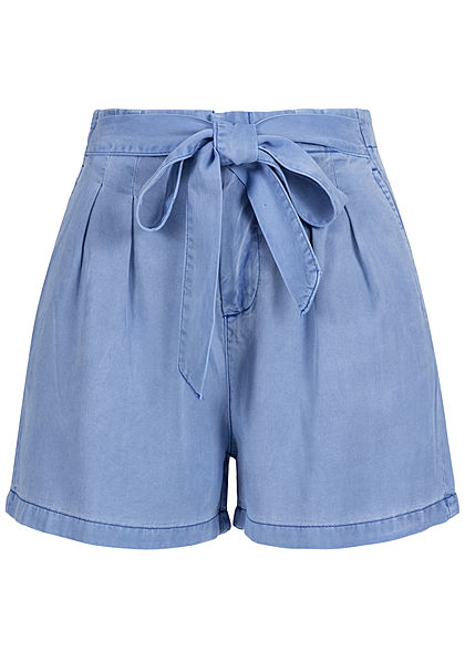 Vero Moda Damen Belted Loose Summer Denim Shorts 2-Pockets granada sky blau - Art.-Nr.: 19072725