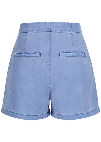 Vero Moda Damen Belted Loose Summer Denim Shorts 2-Pockets granada sky blau
