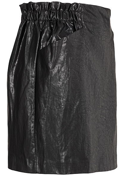 ONLY Damen Faux Leather Skirt 2-Pockets schwarz