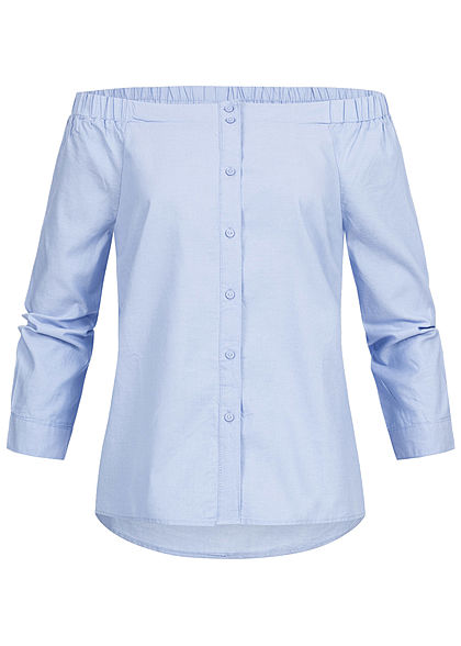 ONLY Damen 7/8 Sleeve Off-Shoulder Blouse Shirt NOOS celestial blau denim