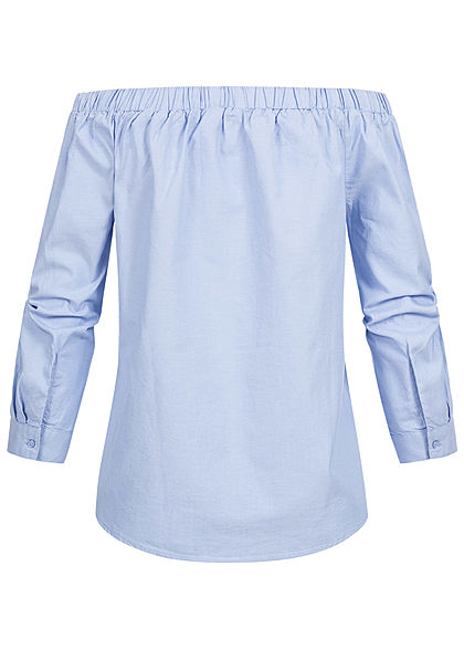 ONLY Damen 7/8 Sleeve Off-Shoulder Blouse Shirt NOOS celestial blau denim