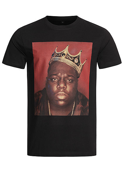 Merchcode Herren T-Shirt Notorious Big Crown Print schwarz