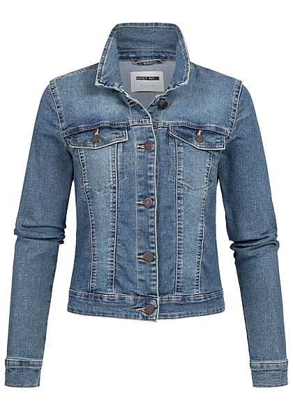 Noisy May Damen NOOS Jeans Jacke 2 Brusttaschen medium blau denim