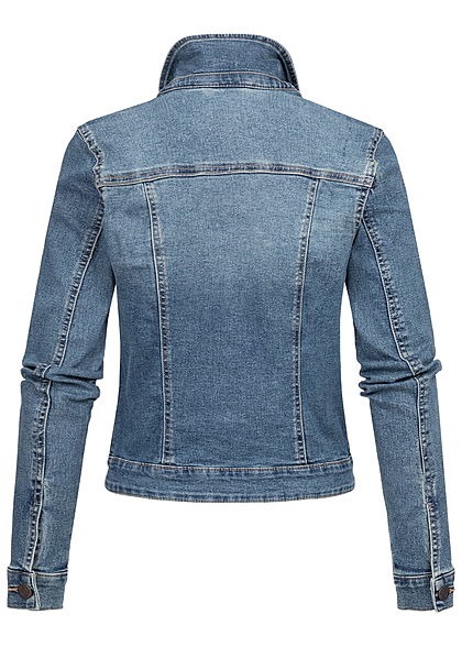 Noisy May Damen NOOS Jeans Jacke 2 Brusttaschen medium blau denim