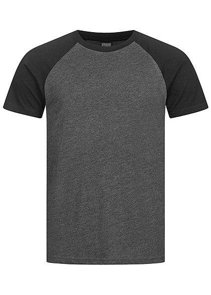 Urban Classics Heren 2-Tone Raglan T-Shirt charcoal grijs zwart