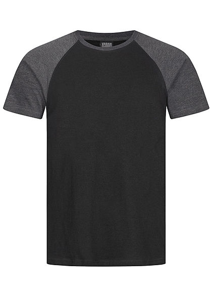 Urban Classics Heren T-Shirt 2-Tone Raglan Shirt zwart grijs