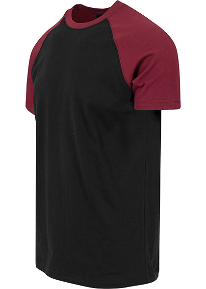 Urban Classics Heren 2-Tone Raglan T-Shirt zwart burgundy