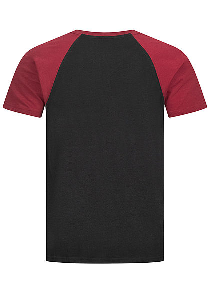 Urban Classics Heren 2-Tone Raglan T-Shirt zwart burgundy