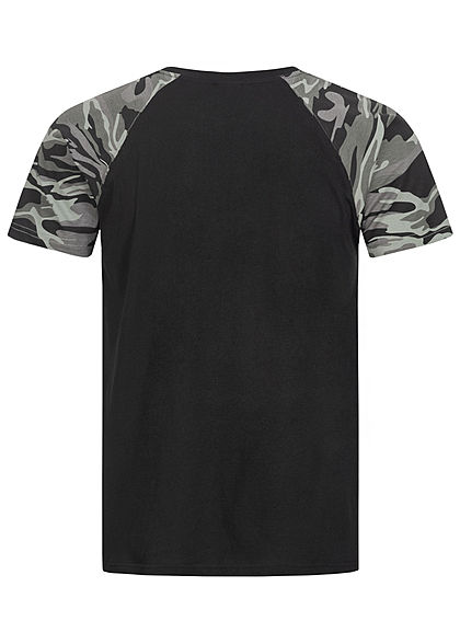 Urban Classics Herren 2-Tone Raglan T-Shirt schwarz dark camo