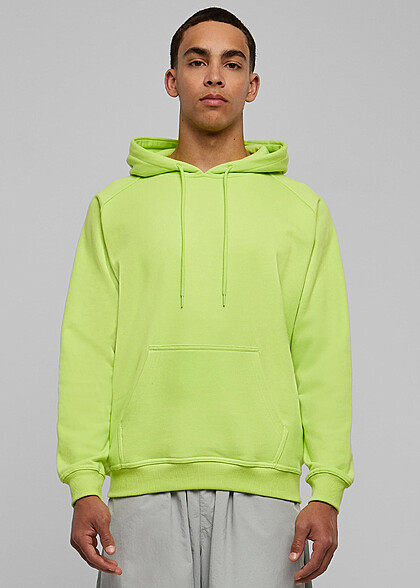 Urban Classics Herren Hoodie mit Kangarootasche und frozen gelb