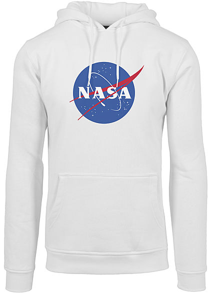 Mister Tee Herren Hoodie NASA Print weiss blau