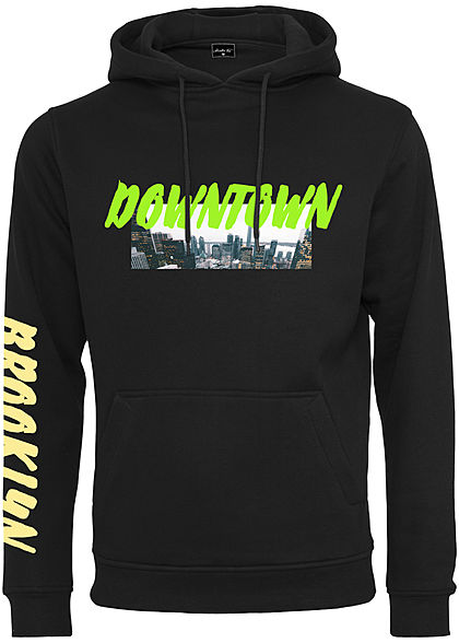 Mister Tee Herren Hoodie Downtown Print schwarz
