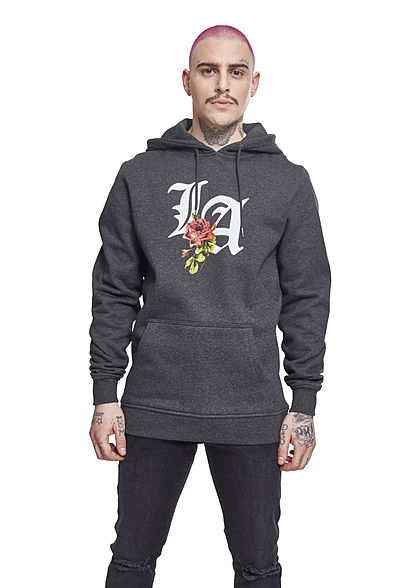 Mister Tee TB Herren Hoodie LA Rose Print charcoal grau