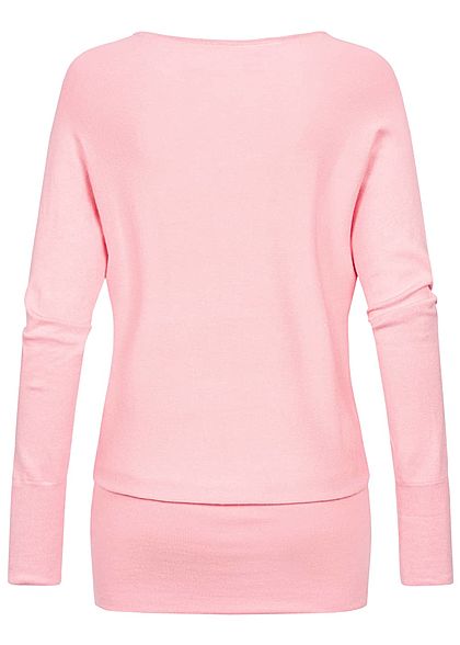 Seventyseven Lifestyle Damen Long Soft Sweater hell rosa